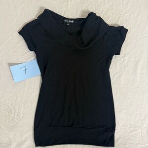 Active Basic Black Cowl Neck Blouse